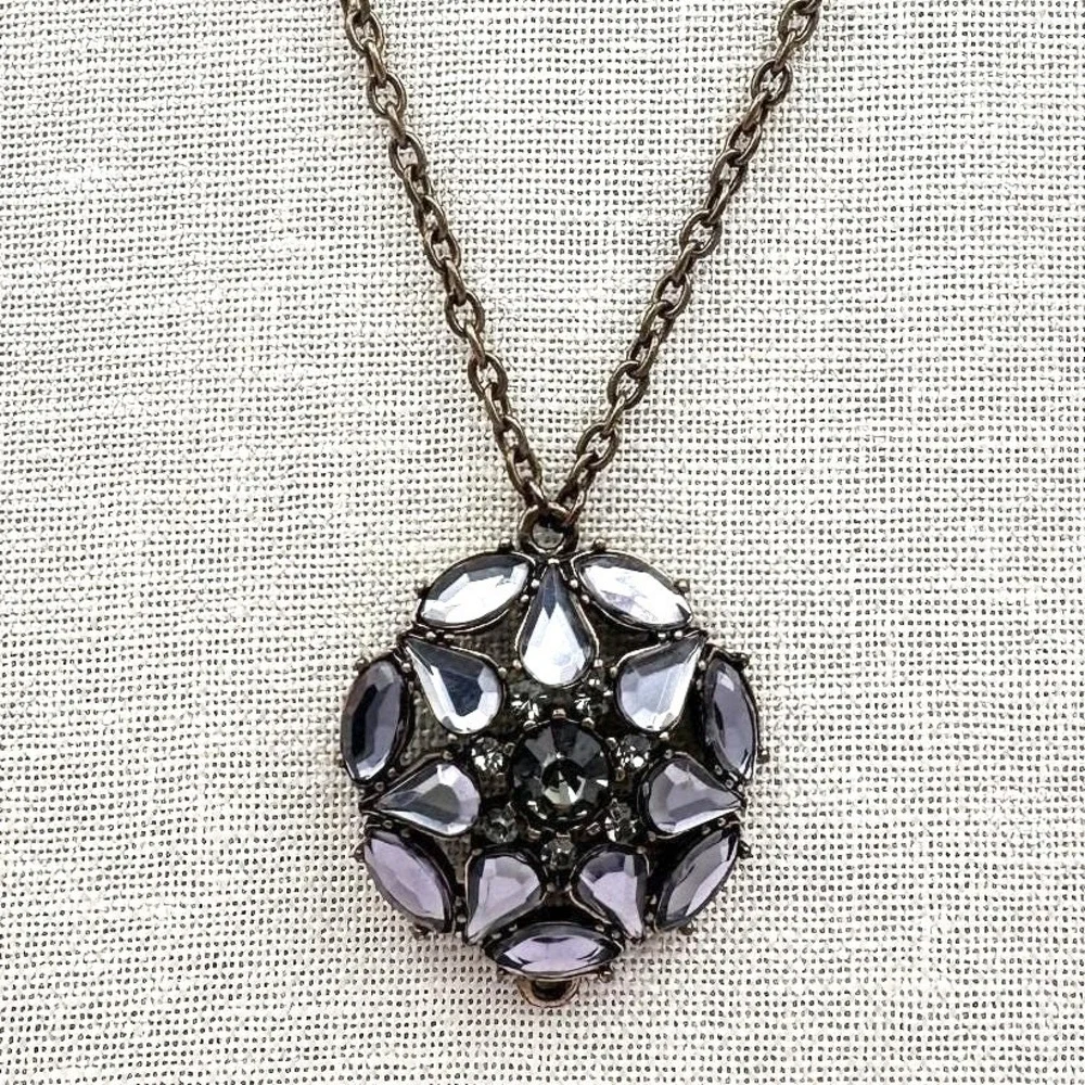 Vintage Y2K Statement Rhinestone Pendant Necklace Women's Classic‎ Jewelry Retro